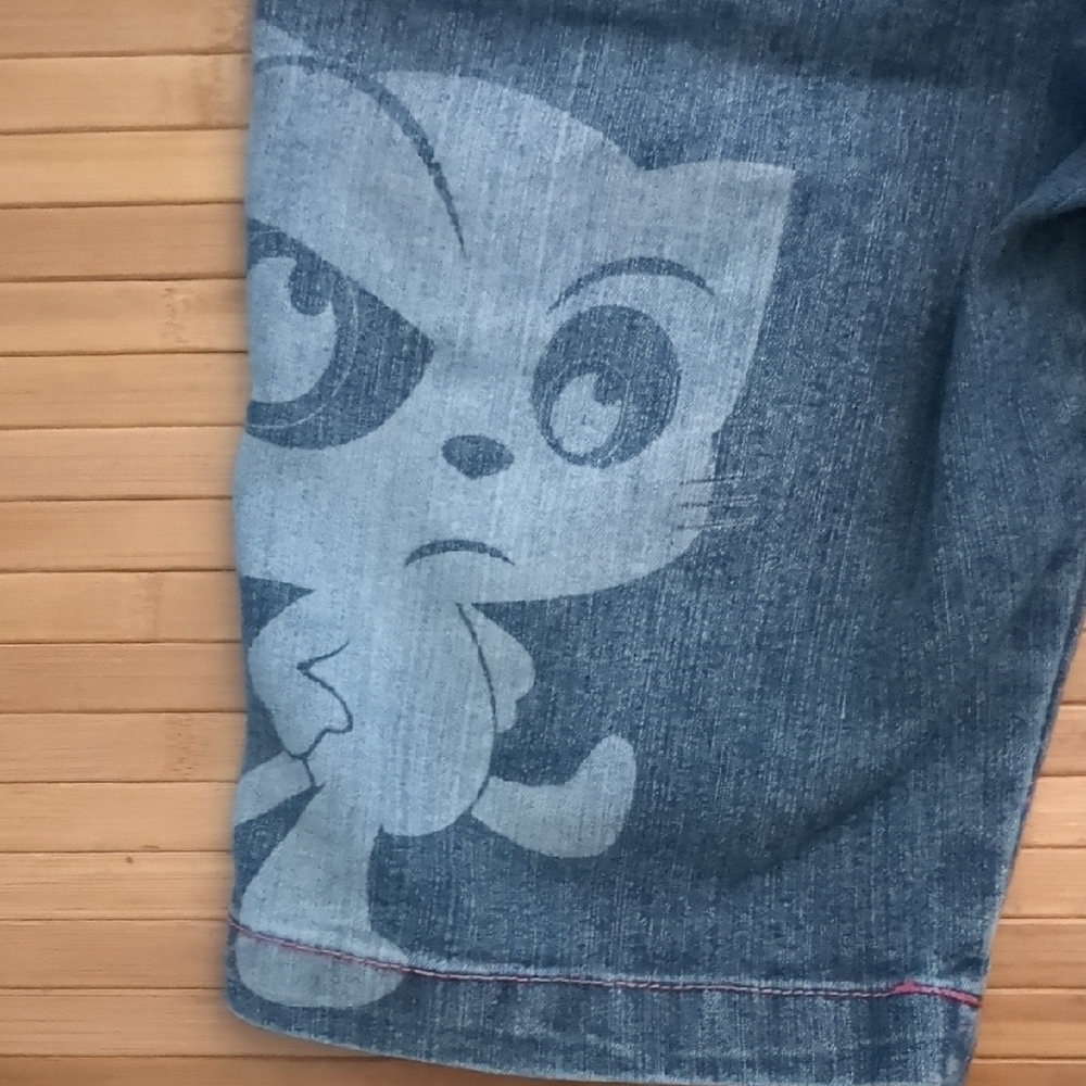 Vintage Girls MiskitsDenim Jean Cartoon Long Jean Shorts by Han L Lee, Size 12 - Picture 6 of 8
